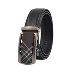 Finnegan Automatic Adjustable Belt // Black + Silver + Black Buckle