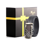 Finnegan Automatic Adjustable Belt // Black + Silver + Black Buckle