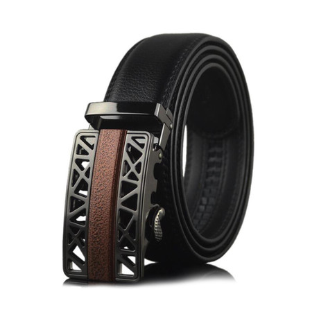 Drake Automatic Adjustable Belt // Black + Copper + Black Buckle