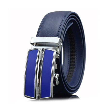Braylen Automatic Adjustable Belt // Blue + Silver