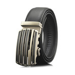 Jonas Automatic Adjustable Belt // Black + Silver + Black Buckle