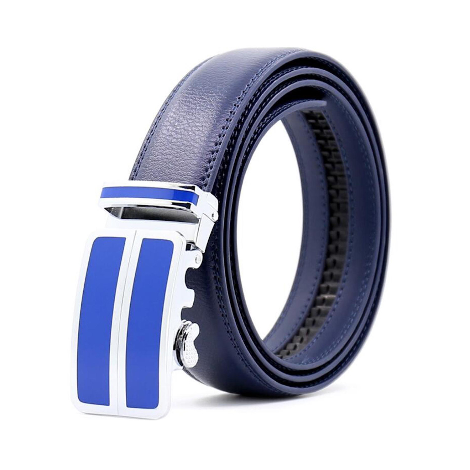 Kane Automatic Adjustable Belt // Blue + Silver + Blue Buckle - Amedeo ...