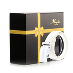 Hugo Automatic Adjustable Belt // White + Silver + White Buckle