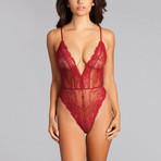 Scarlette Plunging Teddy // Maroon (X-Large)