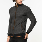 Zip-Up Sweater // Patterned Anthracite (M)