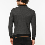 Zip-Up Sweater // Patterned Anthracite (XXL)