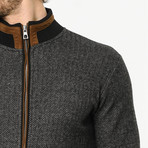 Zip-Up Sweater // Patterned Anthracite (M)