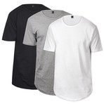 CB Tall Scallop Button Tee // Black + Heather Gray + White // 3-Pack (2XL)