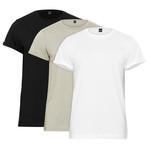 Rolled Cuff Jersey Tee // Black + White + Heather Gray // 3-Pack (M)