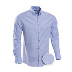 Ward Patterned Slim Fit Dress Shirt // Blue (L)