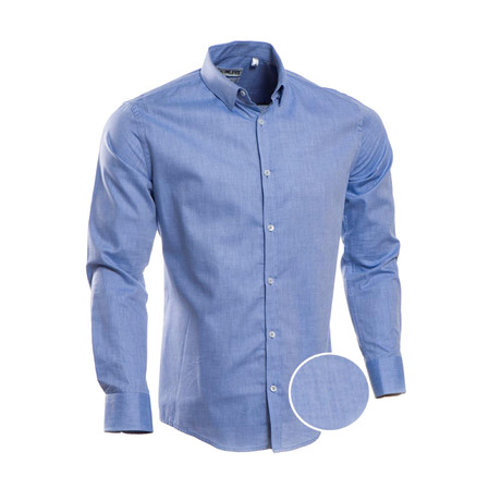 Solid Slim Fit Dress Shirt // Cornflower Blue (2XL)