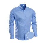 Solid Slim Fit Dress Shirt // Blue (M)