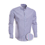 Striped Slim Fit Dress Shirt // Multicolor (S)