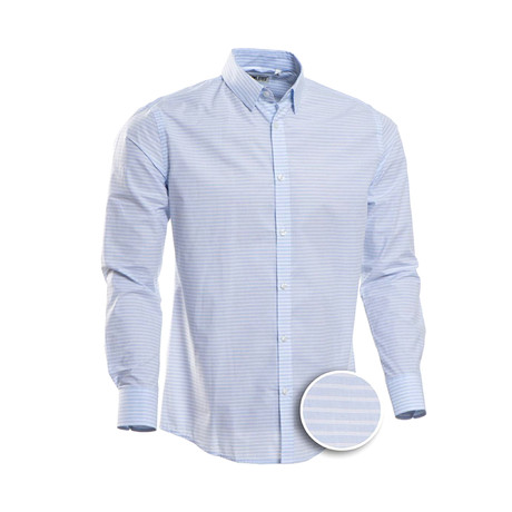 Merritt Striped Slim Fit Dress Shirt // Blue (S)