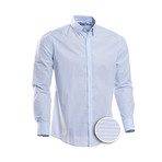 Merritt Striped Slim Fit Dress Shirt // Blue (M)