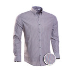 Strong Striped Slim Fit Dress Shirt // Wine + Gray (2XL)