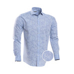 Cordova Patterned Slim Fit Dress Shirt // Floral Blue (2XL)