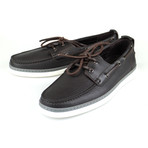 Ermenegildo Zegna // Leather Casual Boat Shoes // Brown (US: 7.5)