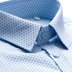 Davies Patterned Slim Fit Dress Shirt // Light Blue (XL)