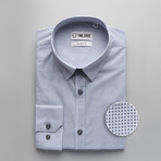 Little Patterned Slim Fit Dress Shirt // Sky Blue (XL)