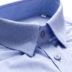 Ward Patterned Slim Fit Dress Shirt // Blue (M)