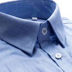 Solid Slim Fit Dress Shirt // Cornflower Blue (XL)