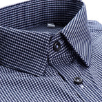 Ortiz Checkered Slim Fit Dress Shirt // Navy (S)