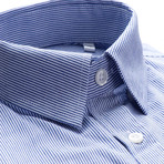 Hairline Stripe Slim Fit Dress Shirt // Blue (S)