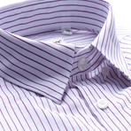 Mendoza Striped Slim Fit Dress Shirt // Purple (M)