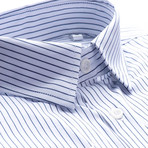 Ochoa Striped Slim Fit Dress Shirt // Blue (L)