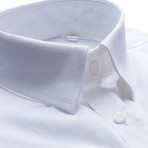 Hawkins Patterned Slim Fit Dress Shirt // White (S)