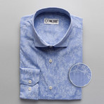 Cordova Patterned Slim Fit Dress Shirt // Floral Blue (L)