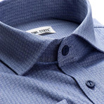 Schwartz Patterned Slim Fit Dress Shirt // Cornflower Blue (L)