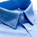 Solid Slim Fit Dress Shirt // Blue (L)