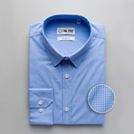 Mitchell Checkered Slim Fit Dress Shirt // Blue (S)