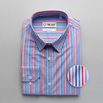 Lang Striped Slim Fit Dress Shirt // Multicolor (XL)
