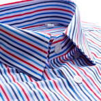 Lang Striped Slim Fit Dress Shirt // Multicolor (L)