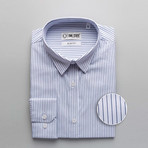 Ochoa Striped Slim Fit Dress Shirt // Blue (L)