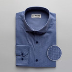 Schwartz Patterned Slim Fit Dress Shirt // Cornflower Blue (XL)