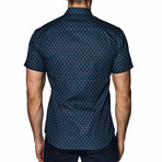 Scooters Short Sleeve Button-Up Shirt // Navy (L)