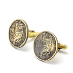 Israeli Sheqelim + Cornucopia Cufflink