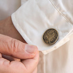 Israeli Sheqelim + Cornucopia Cufflink