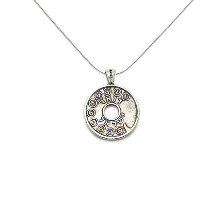 Old Israeli Telephone Token Coin Necklace