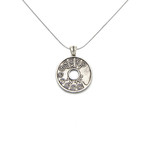 Old Israeli Telephone Token Coin Necklace