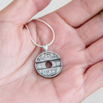 Old Israeli Telephone Token Coin Necklace