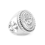 Hamsa Medallion + Fleur de Lis Ring (5)