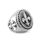 White Lily + Fleur de Lis Ring (6)