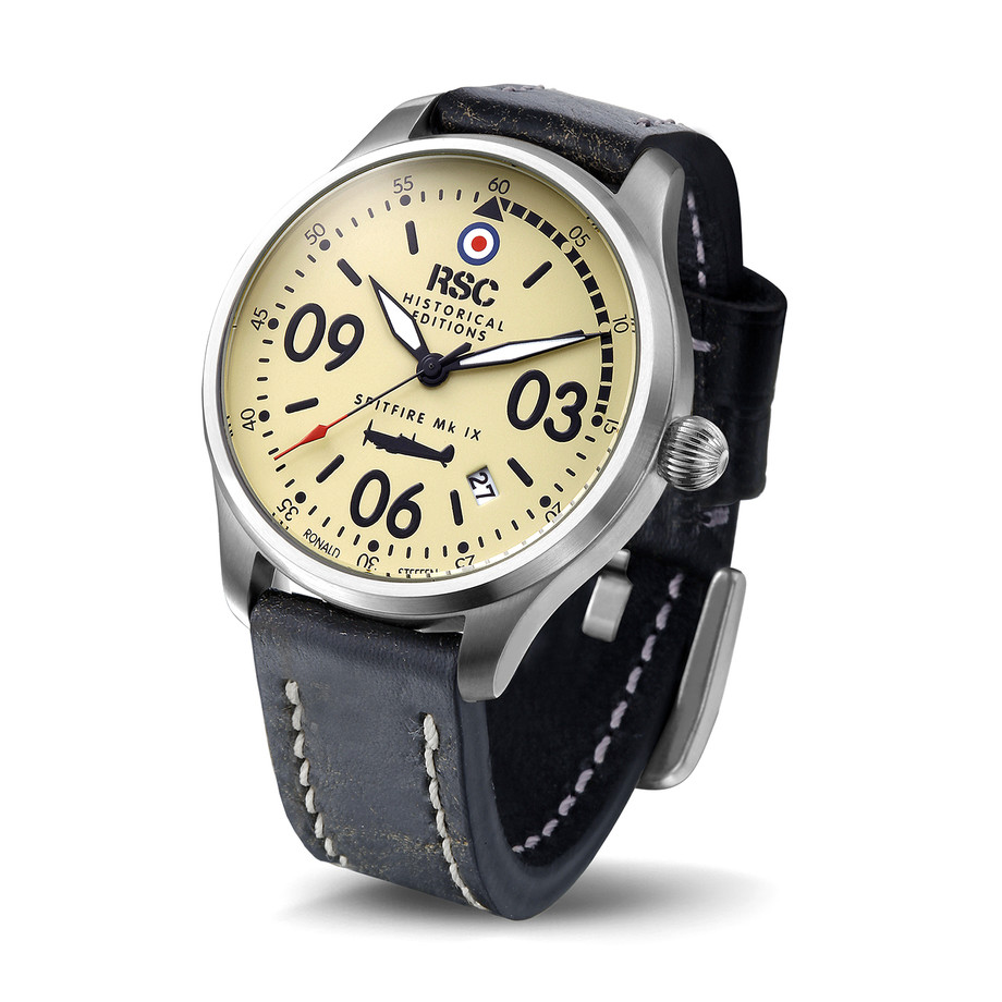 RSC Pilot's Watches Uomo 45mm Orologio da aviatore Cronografo Swiss Quarzo Mosquito D-Day, Silicone, Militare