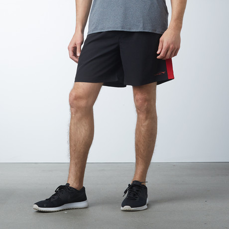 Lightweight Accented Shorts // Black + Red (M)