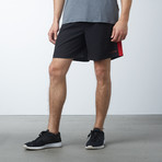 Lightweight Accented Shorts // Black + Red (XL)